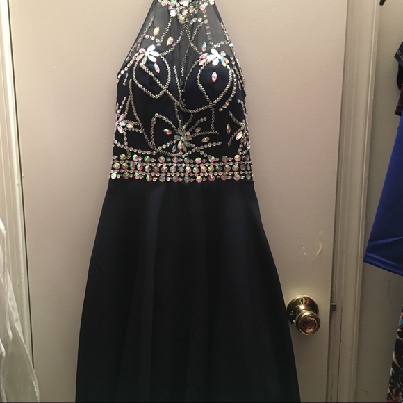 navy blue prom dress - Picture 2 of 5